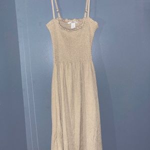 beige long h&m dress (xs)